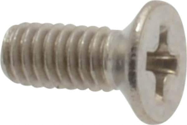 Value Collection - M2.5x0.45 Metric Coarse, 6mm OAL Phillips Drive Machine Screw - Flat Head, Grade 18-8 & A2 Stainless Steel, Uncoated, Without Washer - Industrial Tool & Supply