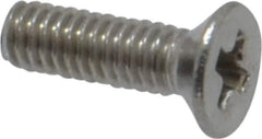 Value Collection - M2.5x0.45 Metric Coarse, 8mm OAL Phillips Drive Machine Screw - Flat Head, Grade 18-8 & A2 Stainless Steel, Uncoated, Without Washer - Industrial Tool & Supply