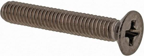 Value Collection - M2.5x0.45 Metric Coarse, 16mm OAL Phillips Drive Machine Screw - Flat Head, Grade 18-8 & A2 Stainless Steel, Uncoated, Without Washer - Industrial Tool & Supply