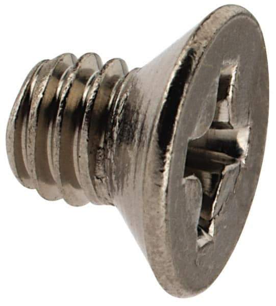 Value Collection - M4x0.70 Metric Coarse, 5mm OAL Phillips Drive Machine Screw - Flat Head, Grade 18-8 & A2 Stainless Steel, Uncoated, Without Washer - Industrial Tool & Supply