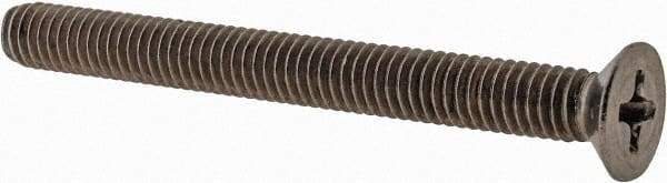 Value Collection - M4x0.70 Metric Coarse, 40mm OAL Phillips Drive Machine Screw - Flat Head, Grade 18-8 & A2 Stainless Steel, Uncoated, Without Washer - Industrial Tool & Supply