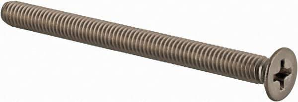 Value Collection - M4x0.70 Metric Coarse, 50mm OAL Phillips Drive Machine Screw - Flat Head, Grade 18-8 & A2 Stainless Steel, Uncoated, Without Washer - Industrial Tool & Supply