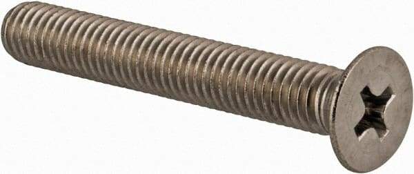 Value Collection - M5x0.80 Metric Coarse, 35mm OAL Phillips Drive Machine Screw - Flat Head, Grade 18-8 & A2 Stainless Steel, Uncoated, Without Washer - Industrial Tool & Supply