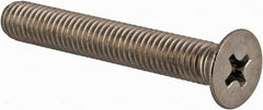 Value Collection - M5x0.80 Metric Coarse, 40mm OAL Phillips Drive Machine Screw - Flat Head, Grade 18-8 & A2 Stainless Steel, Uncoated, Without Washer - Industrial Tool & Supply