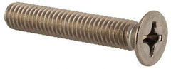 Value Collection - M6x1.00 Metric Coarse, 35mm OAL Phillips Drive Machine Screw - Flat Head, Grade 18-8 & A2 Stainless Steel, Uncoated, Without Washer - Industrial Tool & Supply