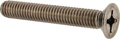 Value Collection - M6x1.00 Metric Coarse, 40mm OAL Phillips Drive Machine Screw - Flat Head, Grade 18-8 & A2 Stainless Steel, Uncoated, Without Washer - Industrial Tool & Supply