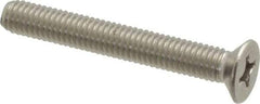 Value Collection - M6x1.00 Metric Coarse, 45mm OAL Phillips Drive Machine Screw - Flat Head, Grade 18-8 & A2 Stainless Steel, Uncoated, Without Washer - Industrial Tool & Supply