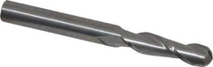Atrax - 5/16" Diam, 1-1/8" LOC, 2 Flute Solid Carbide Ball End Mill - Uncoated, Single End, 3" OAL, 5/16" Shank Diam - Industrial Tool & Supply