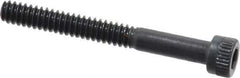 Made in USA - #6-32 UNC Hex Socket Drive, Socket Cap Screw - Alloy Steel, Black Oxide Finish, Partially Threaded, 1-1/4" Length Under Head - Industrial Tool & Supply