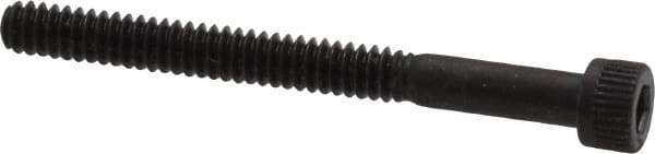 Made in USA - #6-32 UNC Hex Socket Drive, Socket Cap Screw - Alloy Steel, Black Oxide Finish, Partially Threaded, 1-1/2" Length Under Head - Industrial Tool & Supply