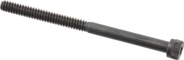 Made in USA - #6-32 UNC Hex Socket Drive, Socket Cap Screw - Alloy Steel, Black Oxide Finish, Partially Threaded, 2" Length Under Head - Industrial Tool & Supply