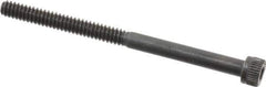 Made in USA - #6-32 UNC Hex Socket Drive, Socket Cap Screw - Alloy Steel, Black Oxide Finish, Partially Threaded, 2" Length Under Head - Industrial Tool & Supply