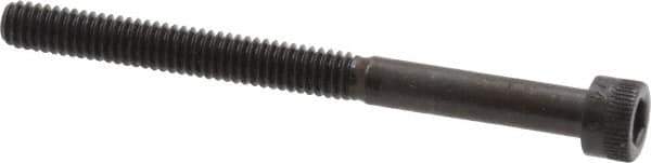 Made in USA - #8-32 UNC Hex Socket Drive, Socket Cap Screw - Alloy Steel, Black Oxide Finish, Partially Threaded, 2" Length Under Head - Industrial Tool & Supply
