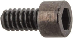 Made in USA - #0-80 UNF Hex Socket Drive, Socket Cap Screw - Alloy Steel, Black Oxide Finish, Fully Threaded, 1/8" Length Under Head - Industrial Tool & Supply