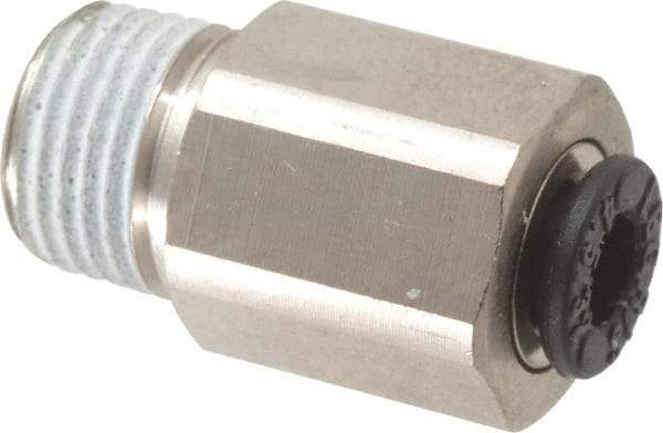 Legris - 5/32" Outside Diam, 1/8 NPT, Nickel Plated Brass Push-to-Connect Tube Self-Sealing Male Connector - 145 Max psi, Tube to Male NPT, Buna-N O-Ring - Industrial Tool & Supply