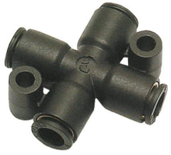 Legris - 5/16" Outside Diam, Nylon Push-to-Connect Cross - 290 Max psi, Black - Industrial Tool & Supply