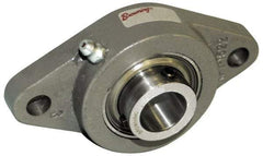 Browning - 3/4" ID, 4-13/32" OAL x 2-1/2" OAH 2-Bolt Flange Air Handling - 1,444 Lb Static Cap, 2,611 Lb Dyn Cap, 3-17/32" Btw Mnt Hole Ctrs, Cast Iron - Industrial Tool & Supply