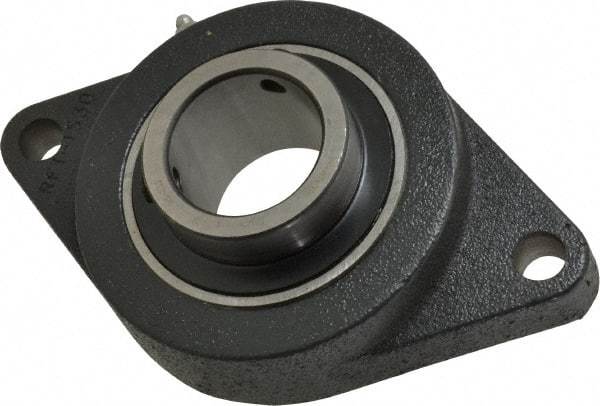 Browning - 2" ID, 8-1/2" OAL x 5-1/4" OAH 2-Bolt Flange - 6,601 Lb Static Cap, 9,752 Lb Dyn Cap, 7-1/4" Btw Mnt Hole Ctrs, Cast Iron - Industrial Tool & Supply