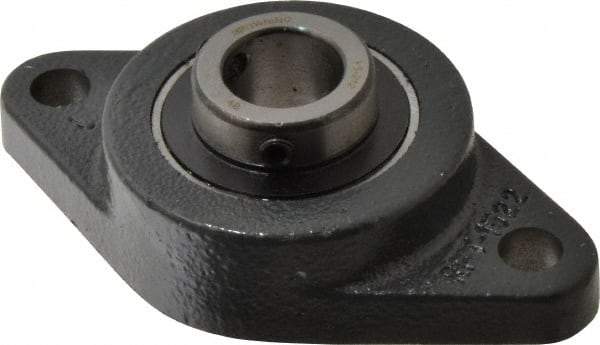 Browning - 3/4" ID, 4-13/32" OAL x 2-1/2" OAH 2-Bolt Flange - 1,444 Lb Static Cap, 2,611 Lb Dyn Cap, 3-17/32" Btw Mnt Hole Ctrs, Cast Iron - Industrial Tool & Supply
