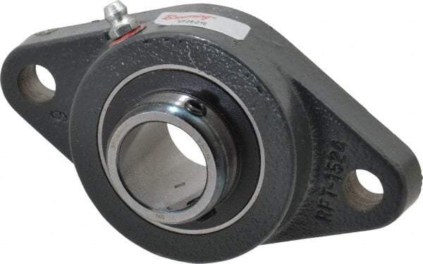 Browning - 1" ID, 4-7/8" OAL x 2-3/4" OAH 2-Bolt Flange - 1,651 Lb Static Cap, 2,801 Lb Dyn Cap, 3-57/64" Btw Mnt Hole Ctrs, Cast Iron - Industrial Tool & Supply