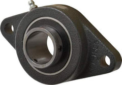 Browning - 1-1/4" ID, 5-9/16" OAL x 3-1/8" OAH 2-Bolt Flange - 2,567 Lb Static Cap, 4,381 Lb Dyn Cap, 4-19/32" Btw Mnt Hole Ctrs, Cast Iron - Industrial Tool & Supply