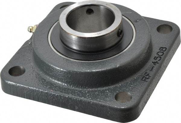 Browning - 1-11/16" ID, 5-3/8" OAL x 5-3/8" OAH 4-Bolt Flange - 5,139 Lb Static Cap, 7,901 Lb Dyn Cap, 4-1/8" Btw Mnt Hole Ctrs, Cast Iron - Industrial Tool & Supply