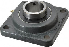 Browning - 1-11/16" ID, 5-3/8" OAL x 5-3/8" OAH 4-Bolt Flange - 5,139 Lb Static Cap, 7,901 Lb Dyn Cap, 4-1/8" Btw Mnt Hole Ctrs, Cast Iron - Industrial Tool & Supply