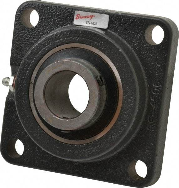 Browning - 1-1/4" ID, 4-5/8" OAL x 4-5/8" OAH 4-Bolt Flange - 3,493 Lb Static Cap, 5,782 Lb Dyn Cap, 3-5/8" Btw Mnt Hole Ctrs, Cast Iron - Industrial Tool & Supply