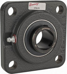 Browning - 1" ID, 3-3/4" OAL x 3-3/4" OAH 4-Bolt Flange - 1,651 Lb Static Cap, 2,801 Lb Dyn Cap, 2-3/4" Btw Mnt Hole Ctrs, Cast Iron - Industrial Tool & Supply