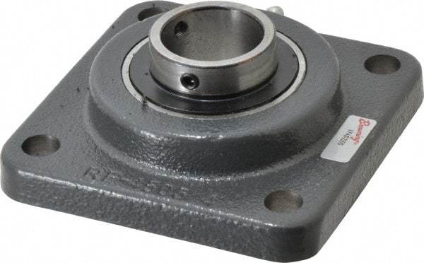 Browning - 1-1/4" ID, 4-1/4" OAL x 4-1/4" OAH 4-Bolt Flange - 2,567 Lb Static Cap, 4,381 Lb Dyn Cap, 3-1/4" Btw Mnt Hole Ctrs, Cast Iron - Industrial Tool & Supply