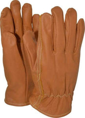 PIP - Size XL (10) Grain Goatskin General Protection Work Gloves - For Work & Driver, Uncoated, Slip-On Cuff, Full Fingered, Tan, Paired - Industrial Tool & Supply