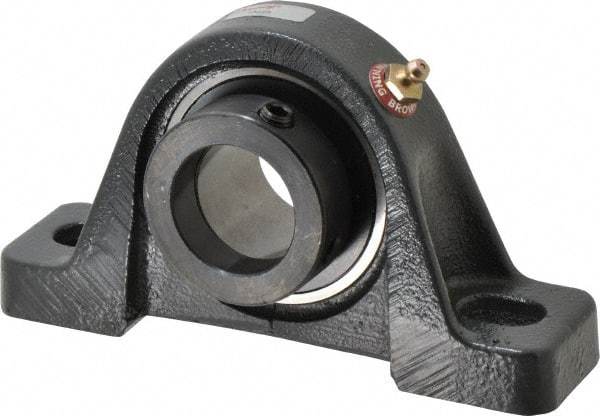 Browning - 1-7/16" ID, 6-3/4" OAL x 3-11/16" OAH Pillow Block - 3,493 Lb Static Cap, 5,782 Lb Dyn Cap, 5" Btw Mnt Hole Ctrs, 1-7/8" Base-to-Ctr Ht, Cast Iron - Industrial Tool & Supply