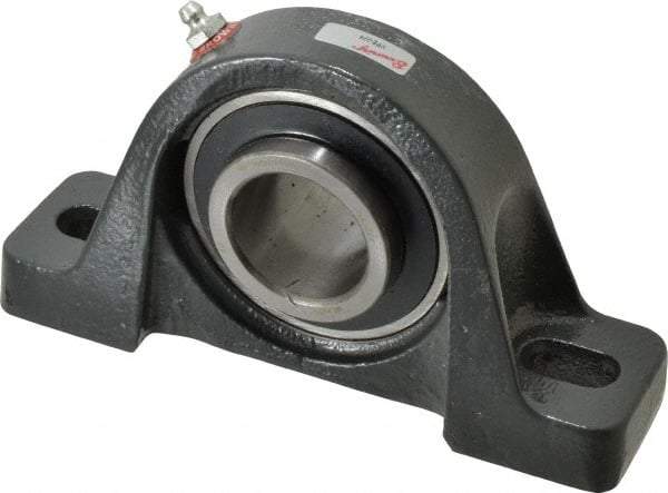 Browning - 1-1/2" ID, 7-1/8" OAL x 4" OAH Pillow Block - 4,467 Lb Static Cap, 7,340 Lb Dyn Cap, 5-3/8" Btw Mnt Hole Ctrs, 2" Base-to-Ctr Ht, Cast Iron - Industrial Tool & Supply