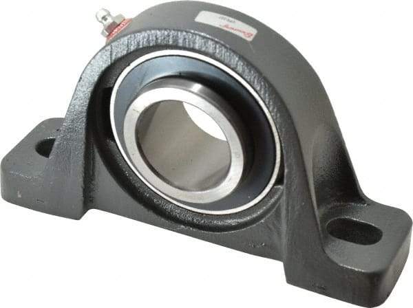 Browning - 1-11/16" ID, 7-3/8" OAL x 4-1/4" OAH Pillow Block - 5,139 Lb Static Cap, 7,901 Lb Dyn Cap, 5-21/32" Btw Mnt Hole Ctrs, 2-1/8" Base-to-Ctr Ht, Cast Iron - Industrial Tool & Supply