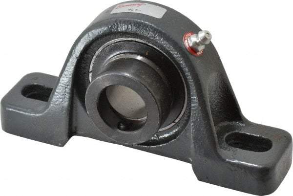 Browning - 15/16" ID, 5-1/2" OAL x 2-13/16" OAH Pillow Block - 1,651 Lb Static Cap, 2,801 Lb Dyn Cap, 4-1/8" Btw Mnt Hole Ctrs, 1-7/16" Base-to-Ctr Ht, Cast Iron - Industrial Tool & Supply