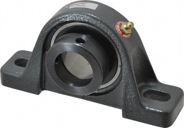 Browning - 1-7/16" ID, 6-3/4" OAL x 3-5/8" OAH Pillow Block - 3,493 Lb Static Cap, 5,782 Lb Dyn Cap, 5" Btw Mnt Hole Ctrs, 1-13/16" Base-to-Ctr Ht, Cast Iron - Industrial Tool & Supply