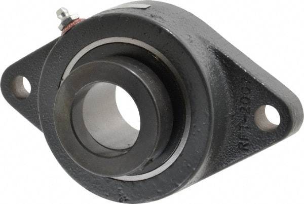 Browning - 1-1/2" ID, 6-3/4" OAL x 4-1/8" OAH 2-Bolt Flange - 4,467 Lb Static Cap, 7,340 Lb Dyn Cap, 5-21/32" Btw Mnt Hole Ctrs, Cast Iron - Industrial Tool & Supply
