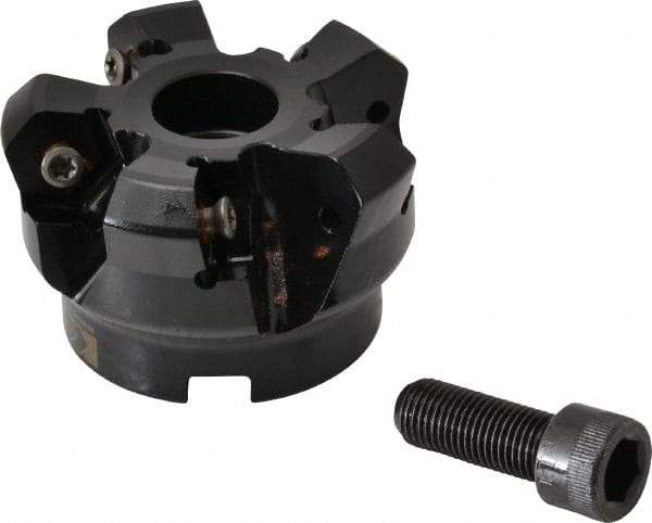 Kennametal - 2" Cut Diam, 3" Arbor Hole, 4.51mm Max Depth of Cut, 45° Indexable Chamfer & Angle Face Mill - 5 Inserts, HNGJ 535-GD Insert, Right Hand Cut, 5 Flutes, Through Coolant, Series KSHR - Industrial Tool & Supply