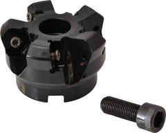 Kennametal - 2" Cut Diam, 3" Arbor Hole, 4.51mm Max Depth of Cut, 45° Indexable Chamfer & Angle Face Mill - 5 Inserts, HNGJ 535-GD Insert, Right Hand Cut, 5 Flutes, Through Coolant, Series KSHR - Industrial Tool & Supply