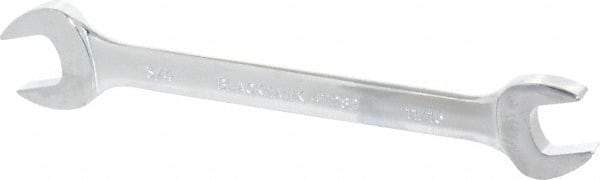Blackhawk by Proto - 11/16" x 3/4" Standard Open End Wrench - 8-57/64" OAL, Double End, Full Polish Finish, 15° Head Angle - Industrial Tool & Supply
