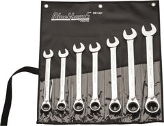 Blackhawk by Proto - 7 Pc, 13/16 - 1-1/4", Reversible Ratcheting Combination Wrench Set - Industrial Tool & Supply