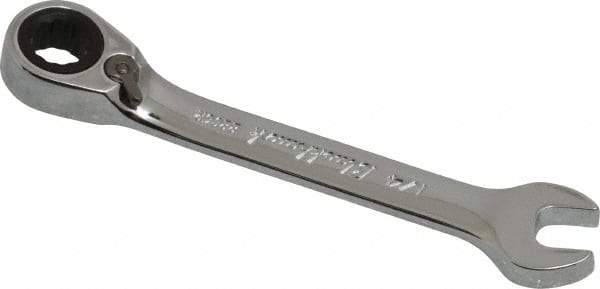 Blackhawk by Proto - 1/4" 12 Point Combination Wrench - 15° Head Angle, 3-3/32" OAL, Steel, Chrome Finish - Industrial Tool & Supply