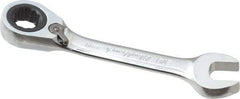 Blackhawk by Proto - 3/8" 12 Point Combination Wrench - 15° Head Angle, 3-51/64" OAL, Steel, Chrome Finish - Industrial Tool & Supply