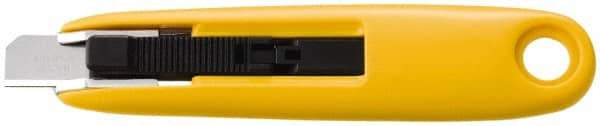 Olfa - Retractable Utility Knife - 1-15/16" Blade, Yellow & Silver Plastic Handle, 1 Blade Included - Industrial Tool & Supply