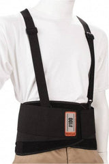 Ergodyne - Size 4XL, Hook & Loop, Spandex Belt with Adjustable Shoulder Straps - 52 to 58" Waist, 8" Wide, Detachable Strap, Black - Industrial Tool & Supply