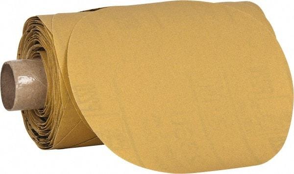3M - 5" Diam, 220 Grit Aluminum Oxide Adhesive PSA Disc - Very Fine Grade, Yellow, C Weighted Backing, Flexible, Use with Random Orbital Sanders - Industrial Tool & Supply