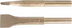 Ampco - 1-3/4" Head Width, 8" OAL, 3/4" Shank Diam, Scaling Chisel - Round Drive, Round Shank - Industrial Tool & Supply