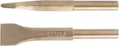 Ampco - 2-1/2" Head Width, 9" OAL, 3/4" Shank Diam, Scaling Chisel - Round Drive, Round Shank - Industrial Tool & Supply