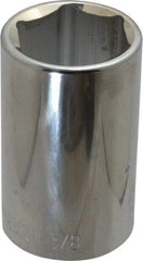Paramount - 1-3/8", 1/2" Drive, Deep Hand Socket - 6 Points, 3-1/2" OAL, Steel, Chrome Finish - Industrial Tool & Supply