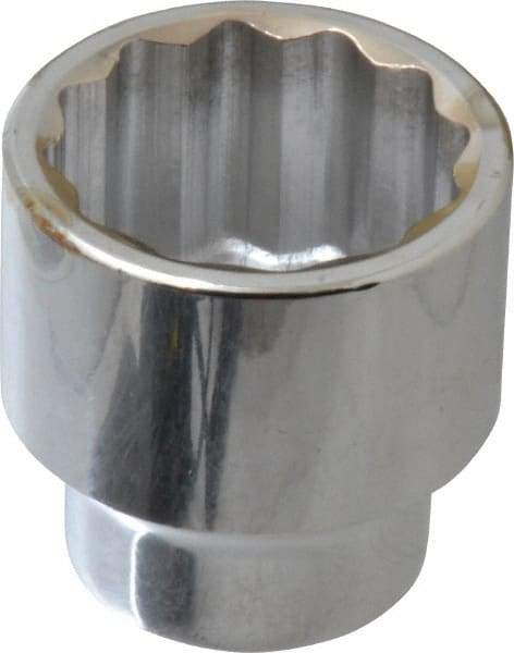 Paramount - 1/2" Drive, Standard Hand Socket - 12 Points, 1-1/2" OAL, Steel, Chrome Finish - Industrial Tool & Supply